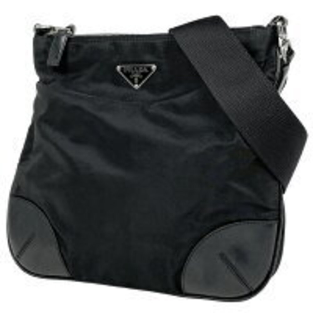 Prada logo plate Crossbody Bag black - Picture 1 of 6